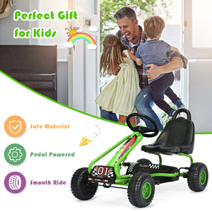4 Wheel Pedal Powered Ride On with Adjustable Seat - Educational for Kids