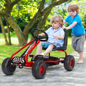4 Wheel Pedal Powered Ride On with Adjustable Seat - Educational for Kids