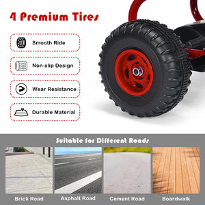 4 Wheel Pedal Powered Ride On with Adjustable Seat - Educational for Kids