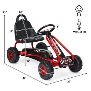 4 Wheel Pedal Powered Ride On with Adjustable Seat - Educational for Kids