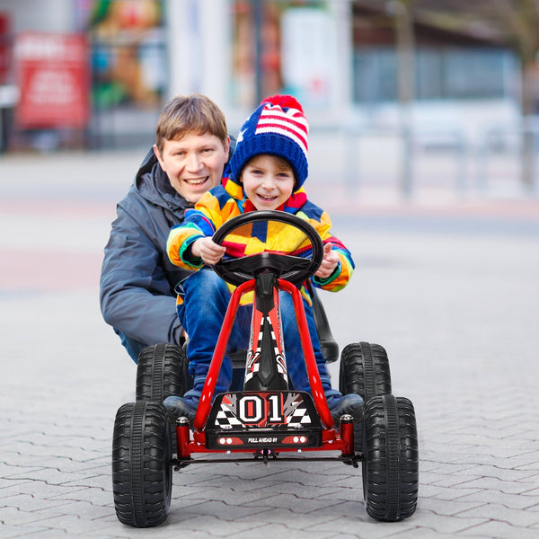 4 Wheel Pedal Powered Ride On with Adjustable Seat - Educational for Kids