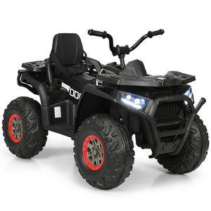 12V kids electric ATV quad with MP3 and LED lights, shown from angle 3, perfect for outdoor fun and adventure.