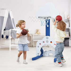 3-in-1 Kids Basketball Hoop Set with Balls - Adjustable Height