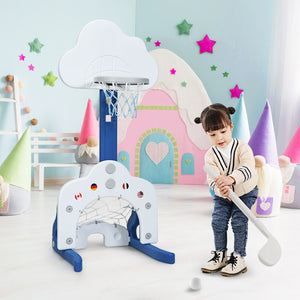 3-in-1 Kids Basketball Hoop Set with Balls - Adjustable Height