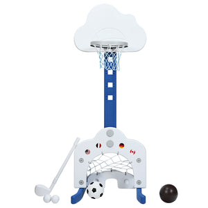 3-in-1 Kids Basketball Hoop Set with Balls - Adjustable Height