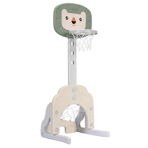 3-in-1 Adjustable Kids Basketball Hoop Sports Set - Adjustable Height