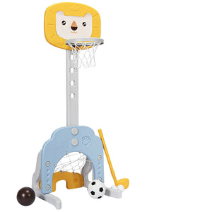 3-in-1 Adjustable Kids Basketball Hoop Sports Set - Adjustable Height