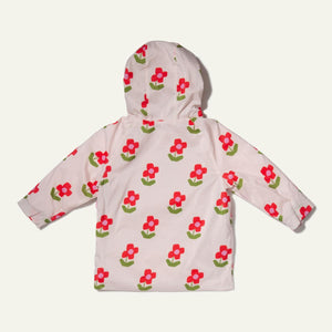 Recycled Fabric Flower Baby Raincoat - Pink Petal Floral