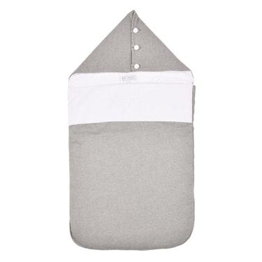 MON BEAU TROUSSEAU | Boys White & Grey Cotton Baby Nest (86cm) - MOOGCO Baby