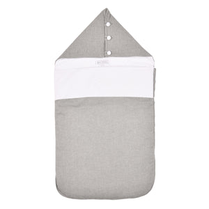 MON BEAU TROUSSEAU | Boys White & Grey Cotton Baby Nest (86cm)