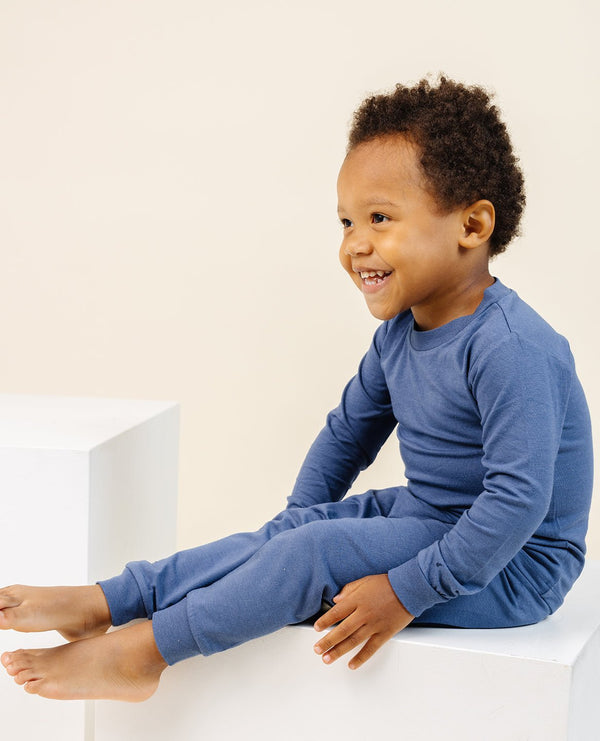 Ultimate Pajama Set in Aegean for babies, showcasing soft fabric and cozy design from angle 2.