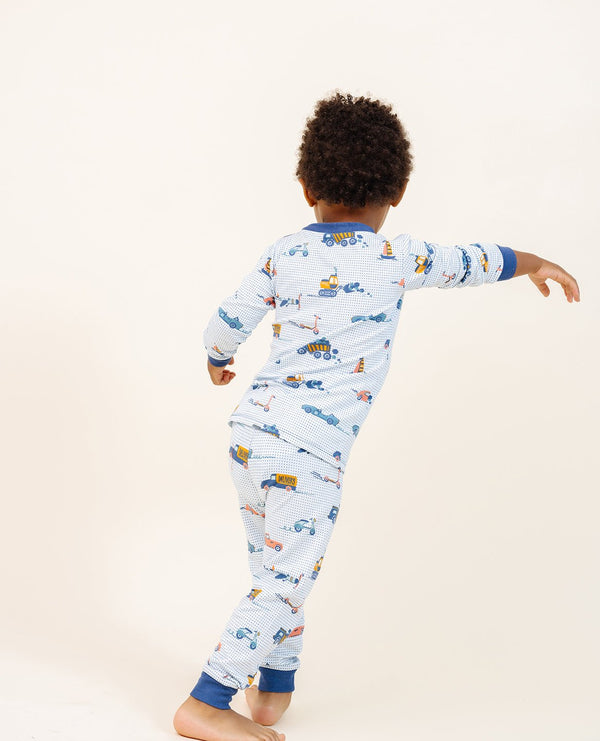 Ultimate Pajama Set in On the Go for babies, featuring a cozy design and playful patterns, angle view 3.