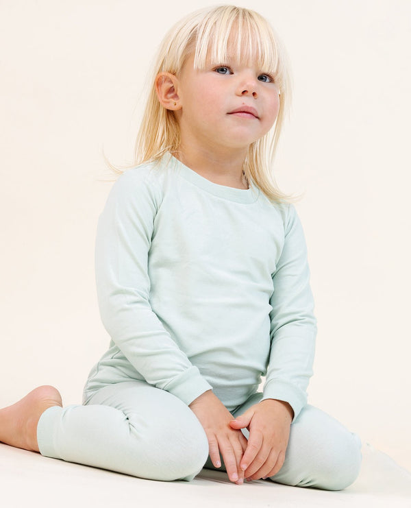 Ultimate Pajama Set in Pistachio for babies, showcasing a cozy and stylish design from angle 2.