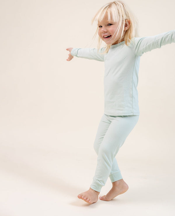 Ultimate Pajama Set in Pistachio for babies, showcasing a cozy and stylish design from angle 3.