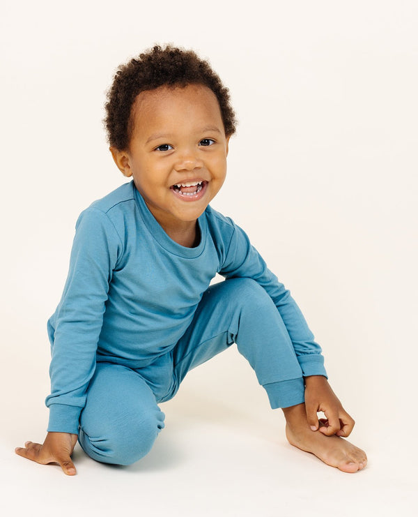 Ultimate Pajama Set in Teal for babies, showcasing a cozy and stylish design from angle 3.