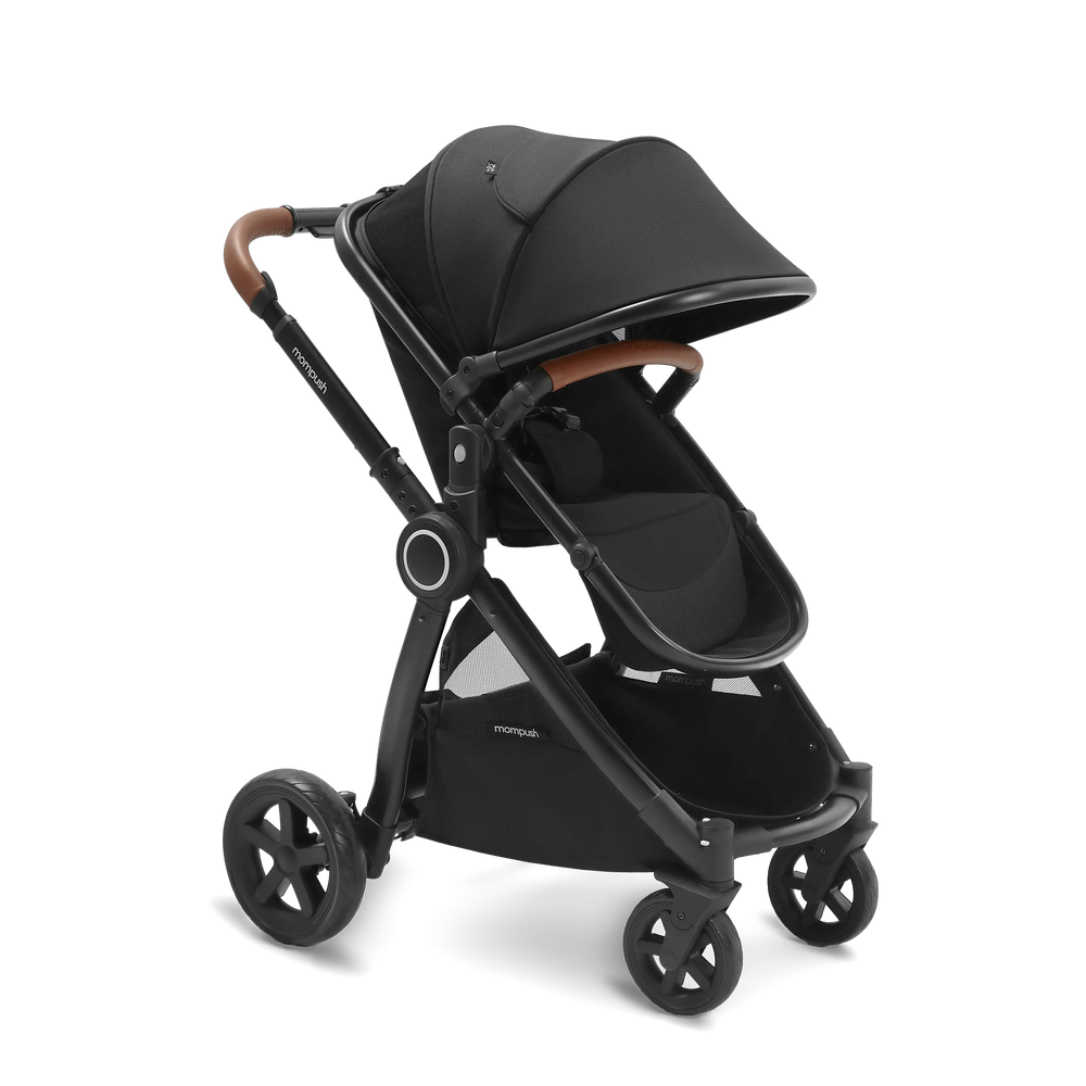 Mompush Ultimate 2 stroller in a sleek design, perfect for parents seeking comfort and style for their baby.
