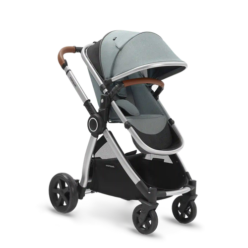 Mompush Ultimate 2 stroller at angle 7, showcasing its sleek design and features for comfortable baby transport.