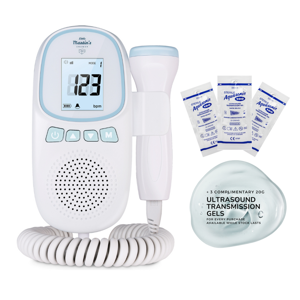 Little Martin's Portable Fetal Doppler - Hear Your Baby's Heartbeat Anytime - Rechargeable Batteries by USB - FDA Cleared