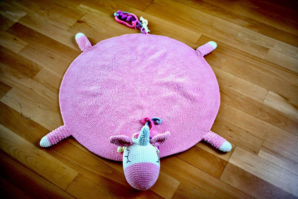 Unicorn Rug And Stool Set