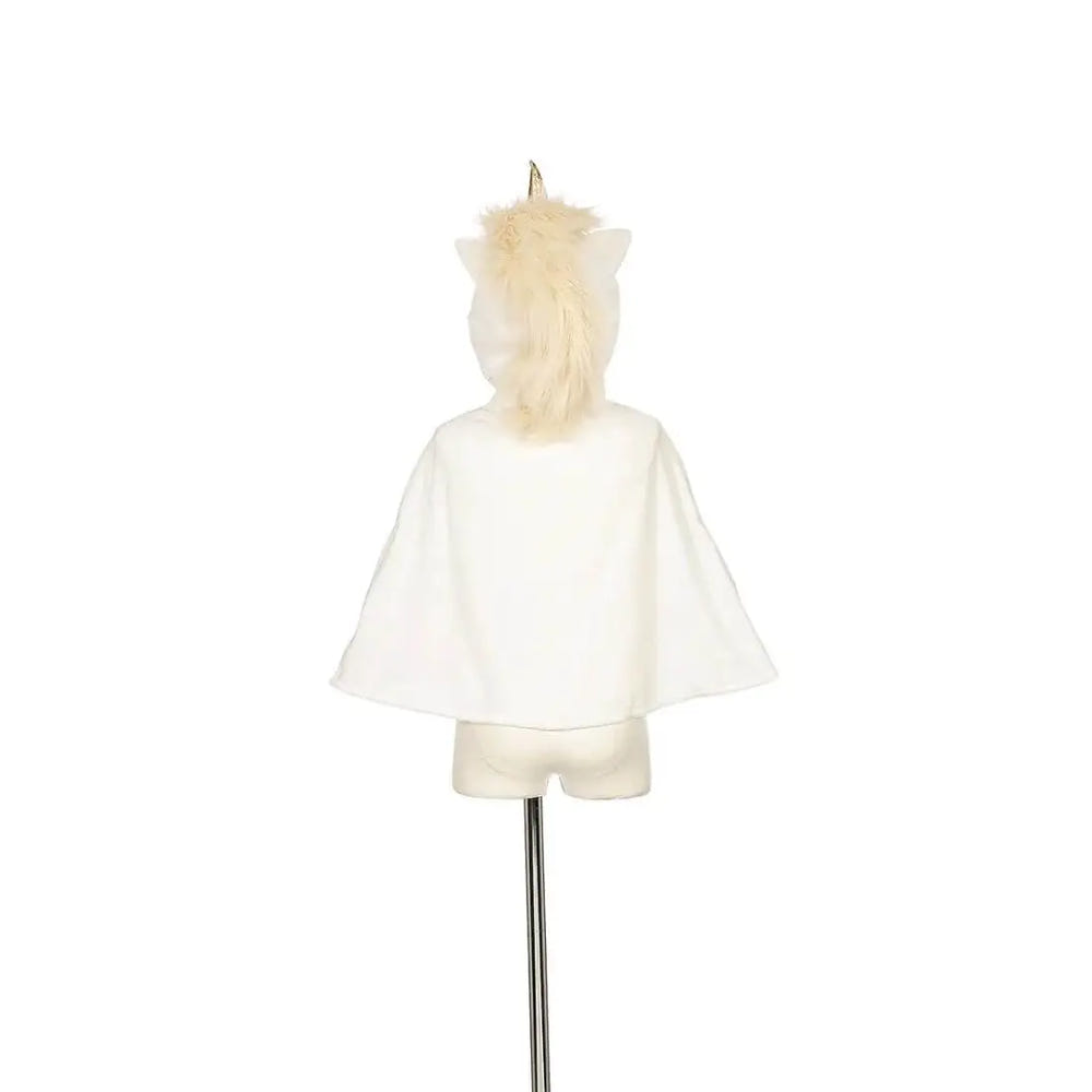 Off white unicorn costume cape for kids, perfect for carnival and festive dress-up occasions.