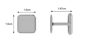 Krysaliis Sterling Engravable Cushion Cufflink