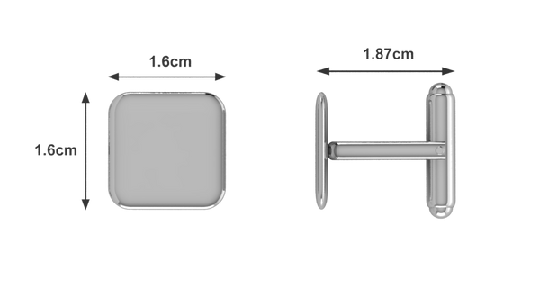 Krysaliis Sterling Engravable Cushion Cufflink