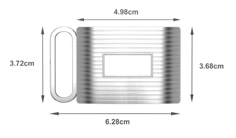Krysaliis Sterling Silver Grooved Engravable Belt Buckle- Small