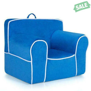 Upholstered Kids Sofa with Velvet Fabric and High-Quality Sponge-Pink Kids Chairs & Seating