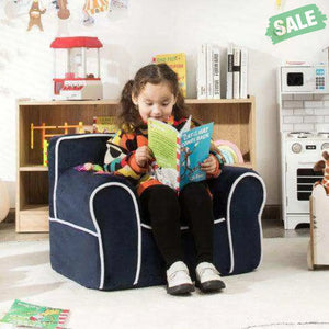 Upholstered Kids Sofa with Velvet Fabric and High-Quality Sponge-Pink Kids Chairs & Seating