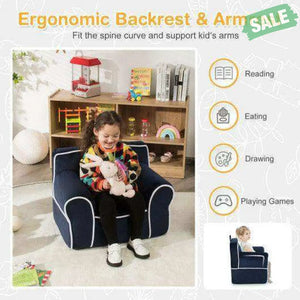 Upholstered Kids Sofa with Velvet Fabric and High-Quality Sponge-Pink Kids Chairs & Seating