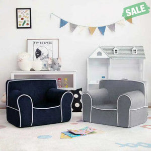 Upholstered Kids Sofa with Velvet Fabric and High-Quality Sponge-Pink Navy Kids Chairs & Seating