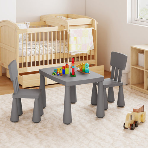 3 Pieces Toddler Multi Activity Play Dining Study Kids Table and Chair Set