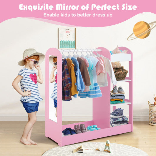 Kids Toddler Dress Up Storage with Mirror