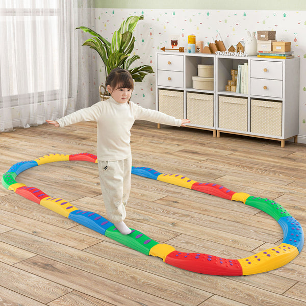 Colorful Kids Wavy Balance Beam with Textured Surface and Non-slip Foot Pads