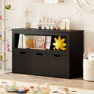 Kid Toy Storage Cabinet 3 Drawer Chest with Wheels Large Storage Cube Shelf