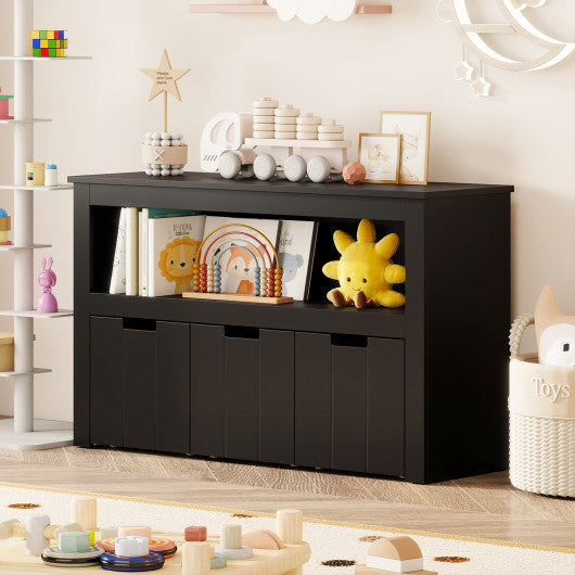 Kid Toy Storage Cabinet 3 Drawer Chest with Wheels Large Storage Cube Shelf