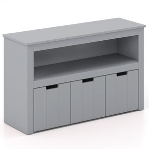 Kid toy storage cabinet with 3 drawers and wheels, perfect for organizing toys in a playful and stylish way.