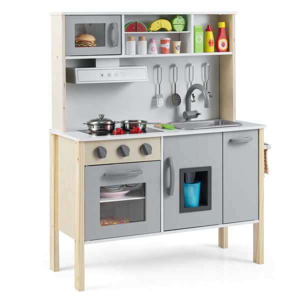 Wooden Pretend Play Kitchen Set for Toddlers - Realistic