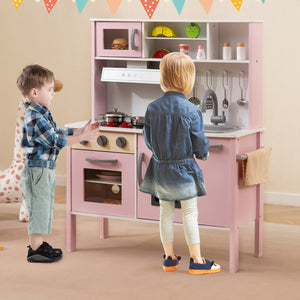 Wooden Pretend Play Kitchen Set for Toddlers - Realistic