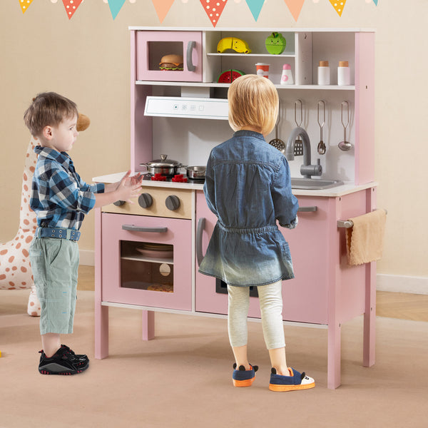 Wooden Pretend Play Kitchen Set for Toddlers - Realistic