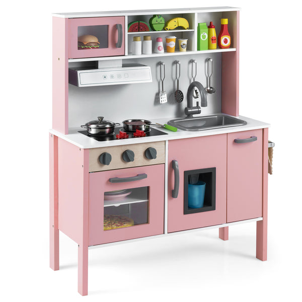 Wooden Pretend Play Kitchen Set for Toddlers - Realistic