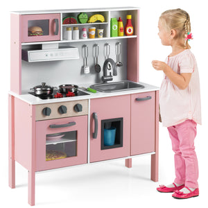 Wooden Pretend Play Kitchen Set for Toddlers - Realistic