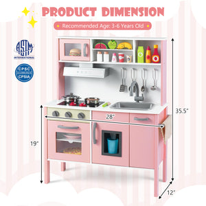 Wooden Pretend Play Kitchen Set for Toddlers - Realistic
