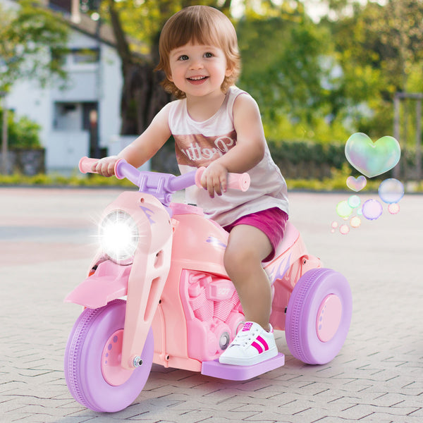 6V Kids Electric Ride on Motorcycle with Bubble Maker and Music