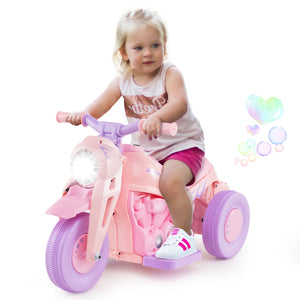 6V Kids Electric Ride on Motorcycle with Bubble Maker and Music