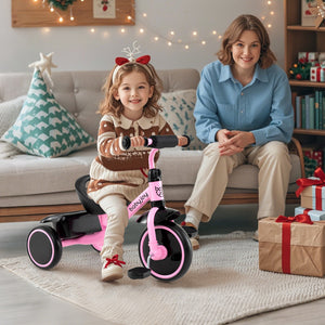 Toddler Tricycle Kids Trike with Adjustable Seat and Basket Aged 3-5 Years Old