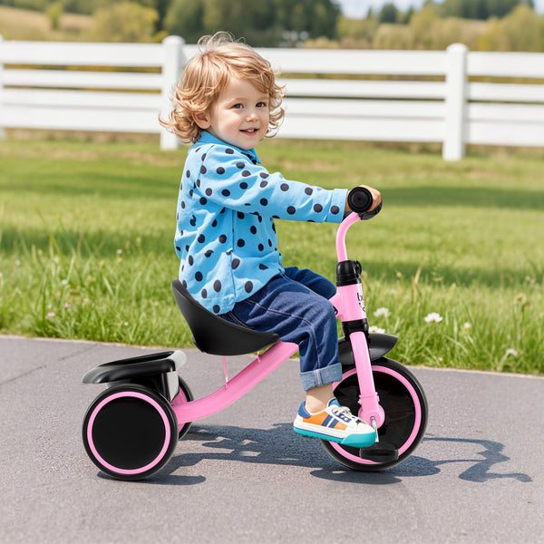 Toddler Tricycle Kids Trike with Adjustable Seat and Basket Aged 3-5 Years Old