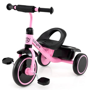 Toddler Tricycle Kids Trike with Adjustable Seat and Basket Aged 3-5 Years Old