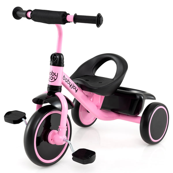 Toddler Tricycle Kids Trike with Adjustable Seat and Basket Aged 3-5 Years Old
