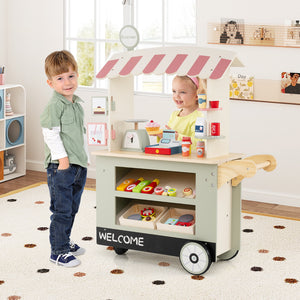 Toy Cart Play Set with POS Machine and Lovely Scale - Realistic